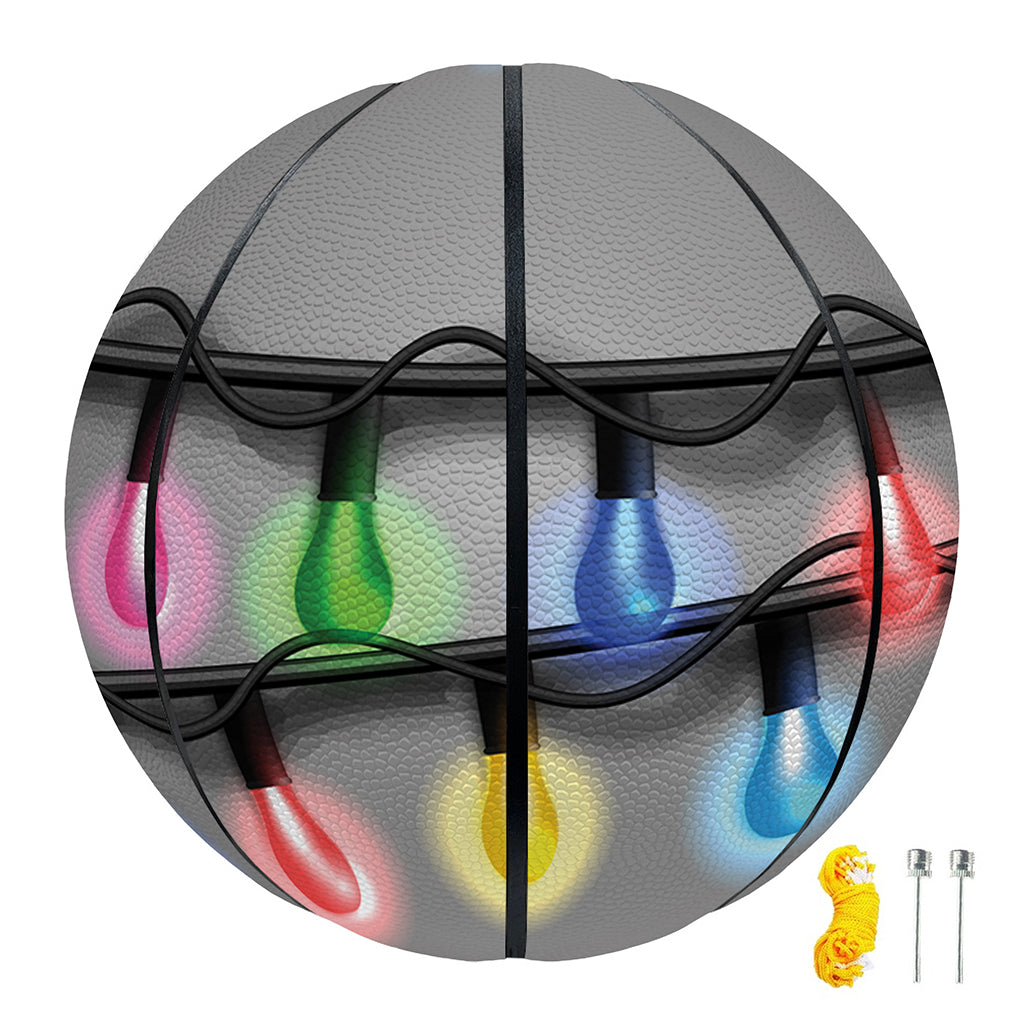 Christmas Holiday Lights Print Basketball