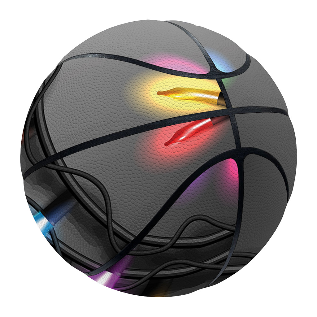 Christmas Holiday Lights Print Basketball