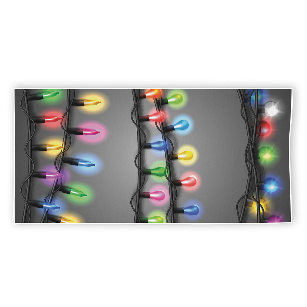 Christmas Holiday Lights Print Beach Towel