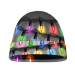 Christmas Holiday Lights Print Beanie