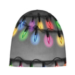 Christmas Holiday Lights Print Beanie