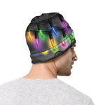 Christmas Holiday Lights Print Beanie