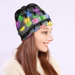 Christmas Holiday Lights Print Beanie
