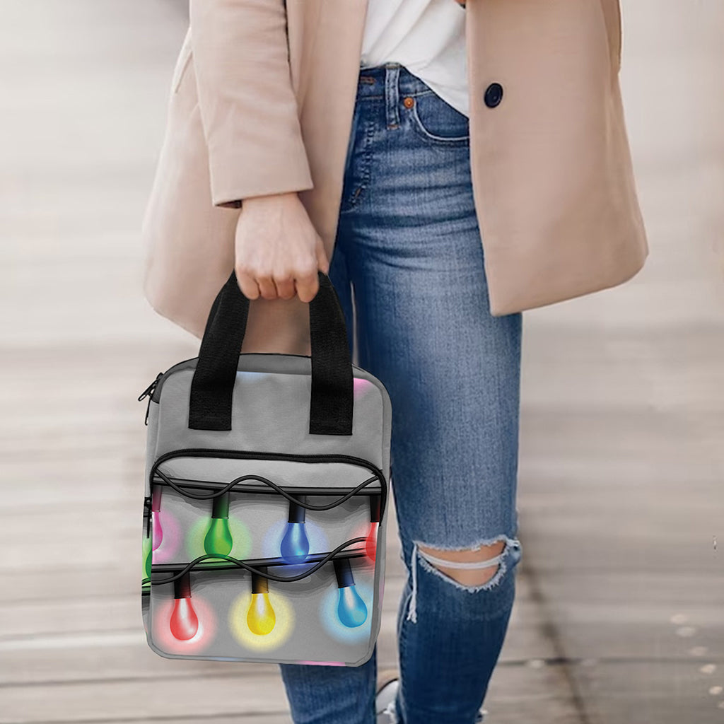 Christmas Holiday Lights Print Bible Tote Bag