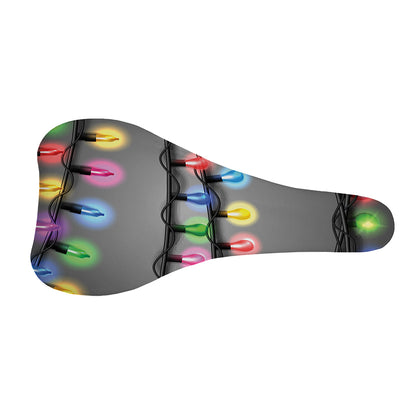 Christmas Holiday Lights Print Bicycle Seat Cover