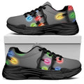 Christmas Holiday Lights Print Black Chunky Shoes