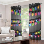 Christmas Holiday Lights Print Blackout Grommet Curtains