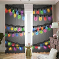 Christmas Holiday Lights Print Dimout Pencil Pleat Curtains