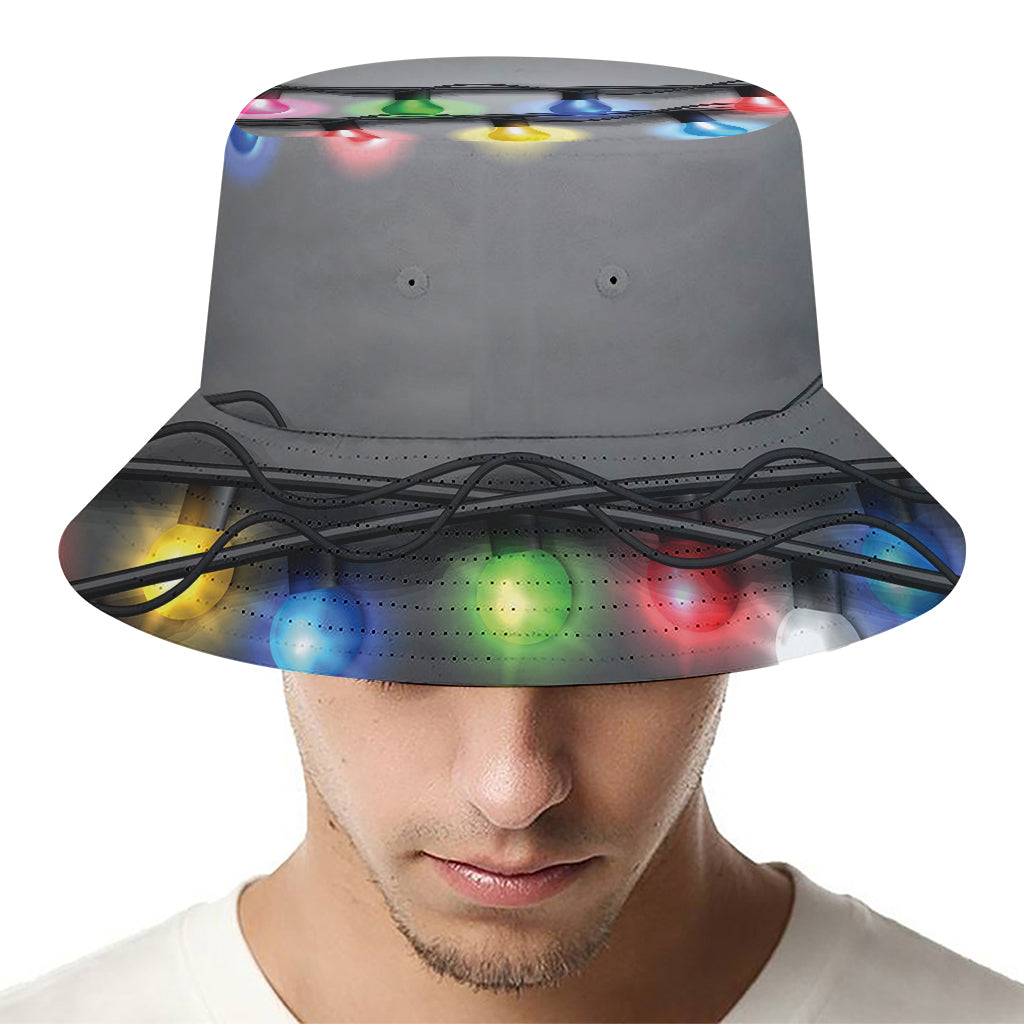 Christmas Holiday Lights Print Bucket Hat