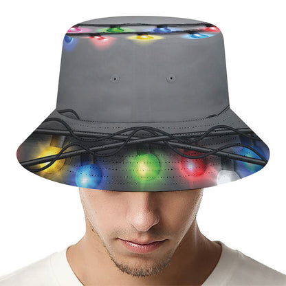 Christmas Holiday Lights Print Bucket Hat