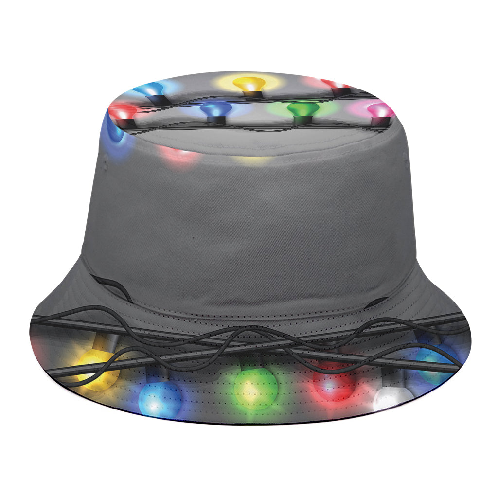 Christmas Holiday Lights Print Bucket Hat