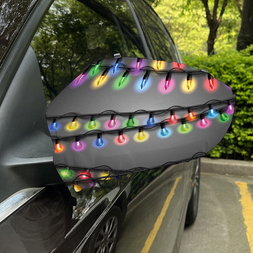 Christmas Holiday Lights Print Car Side Mirror Covers