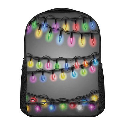 Christmas Holiday Lights Print Casual Backpack