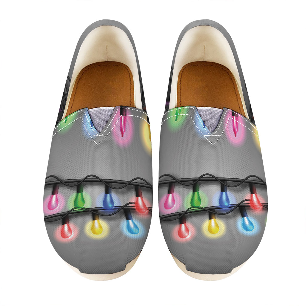 Christmas Holiday Lights Print Casual Shoes