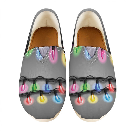 Christmas Holiday Lights Print Casual Shoes