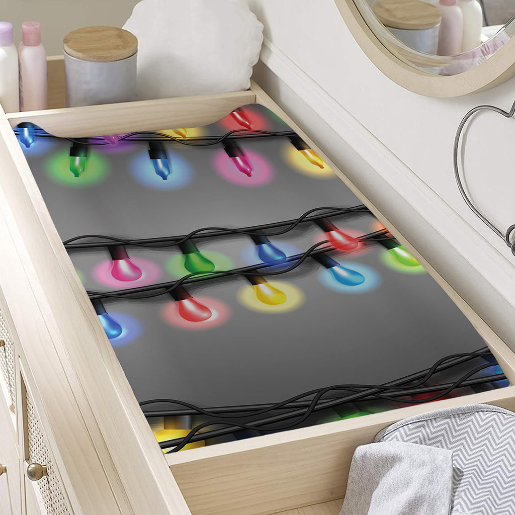 Christmas Holiday Lights Print Changing Pad Cover