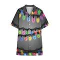 Christmas Holiday Lights Print Cotton Hawaiian Shirt