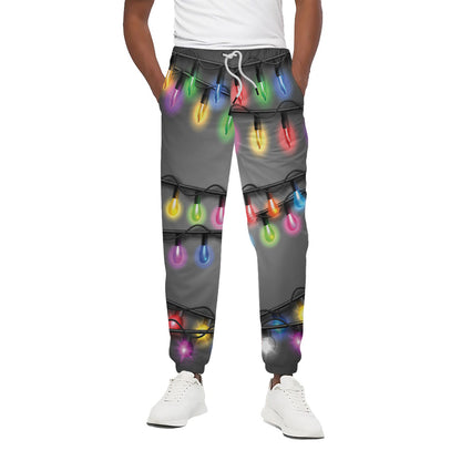 Christmas Holiday Lights Print Cotton Pants