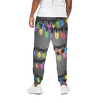 Christmas Holiday Lights Print Cotton Pants