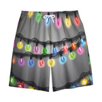 Christmas Holiday Lights Print Cotton Shorts