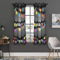 Christmas Holiday Lights Print Grommet Curtain Panels