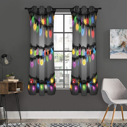 Christmas Holiday Lights Print Curtain