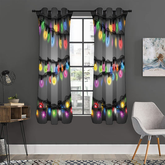 Christmas Holiday Lights Print Curtain