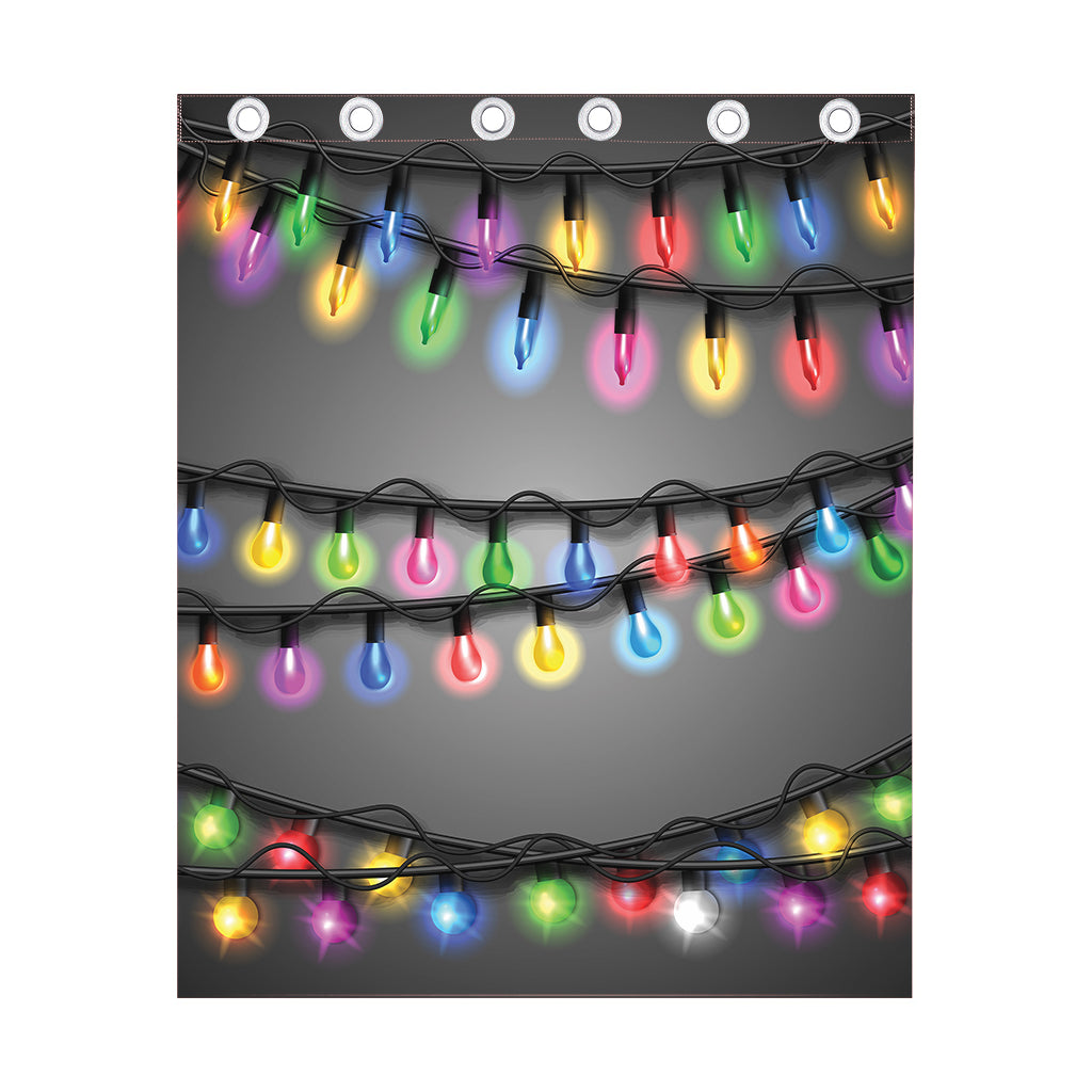 Christmas Holiday Lights Print Curtain