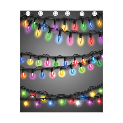 Christmas Holiday Lights Print Curtain