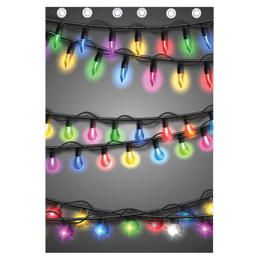 Christmas Holiday Lights Print Curtain