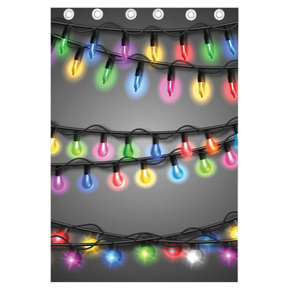 Christmas Holiday Lights Print Curtain