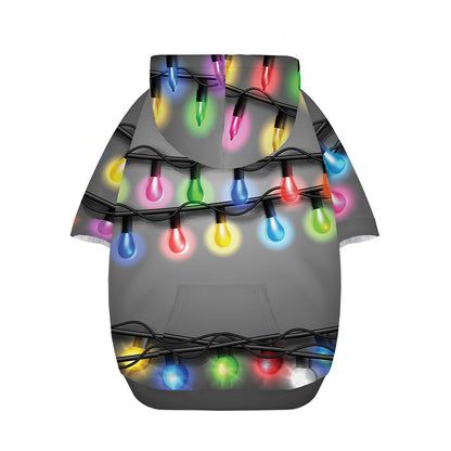 Christmas Holiday Lights Print Dog Zip Up Hoodie