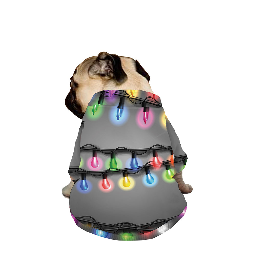 Christmas Holiday Lights Print Dog Zip Up Jacket