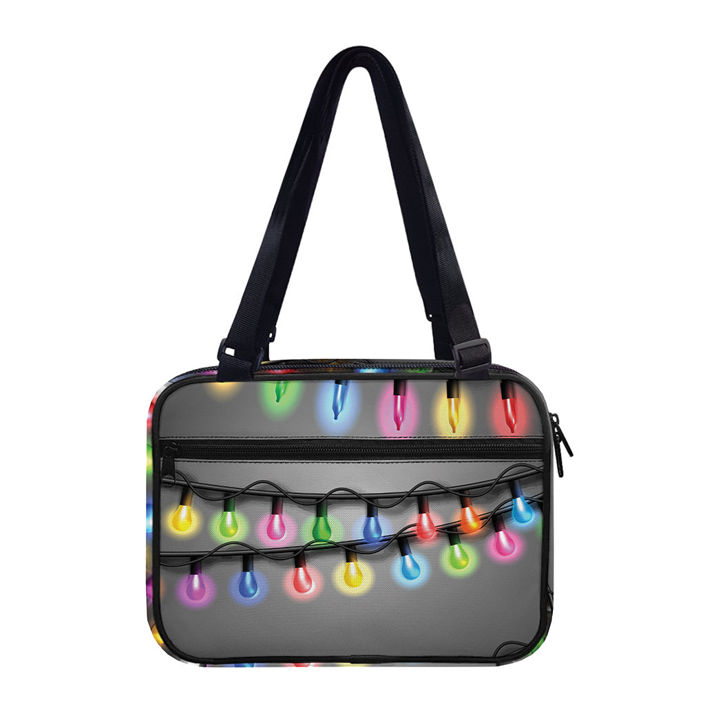 Christmas Holiday Lights Print Double Strap Bible Bag