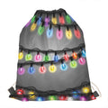 Christmas Holiday Lights Print Drawstring Bag