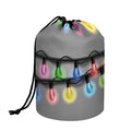 Christmas Holiday Lights Print Drawstring Makeup Bag
