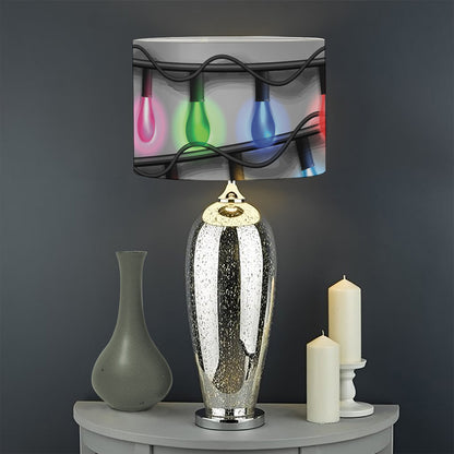 Christmas Holiday Lights Print Drum Lamp Shade