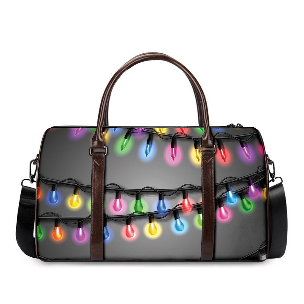 Christmas Holiday Lights Print Duffle Bag