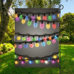 Christmas Holiday Lights Print Garden Flag