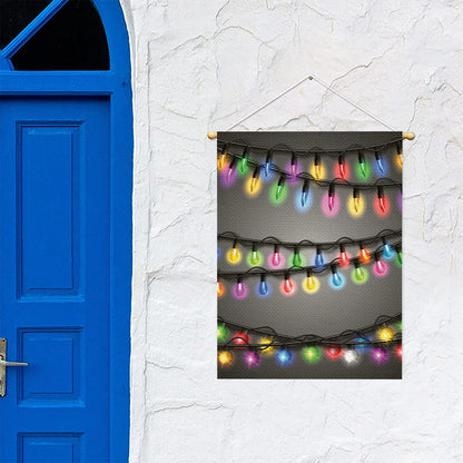 Christmas Holiday Lights Print Garden Flag