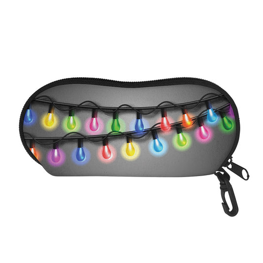 Christmas Holiday Lights Print Glasses Case