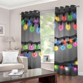 Christmas Holiday Lights Print Grommet Curtains