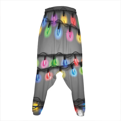 Christmas Holiday Lights Print Hammer Pants