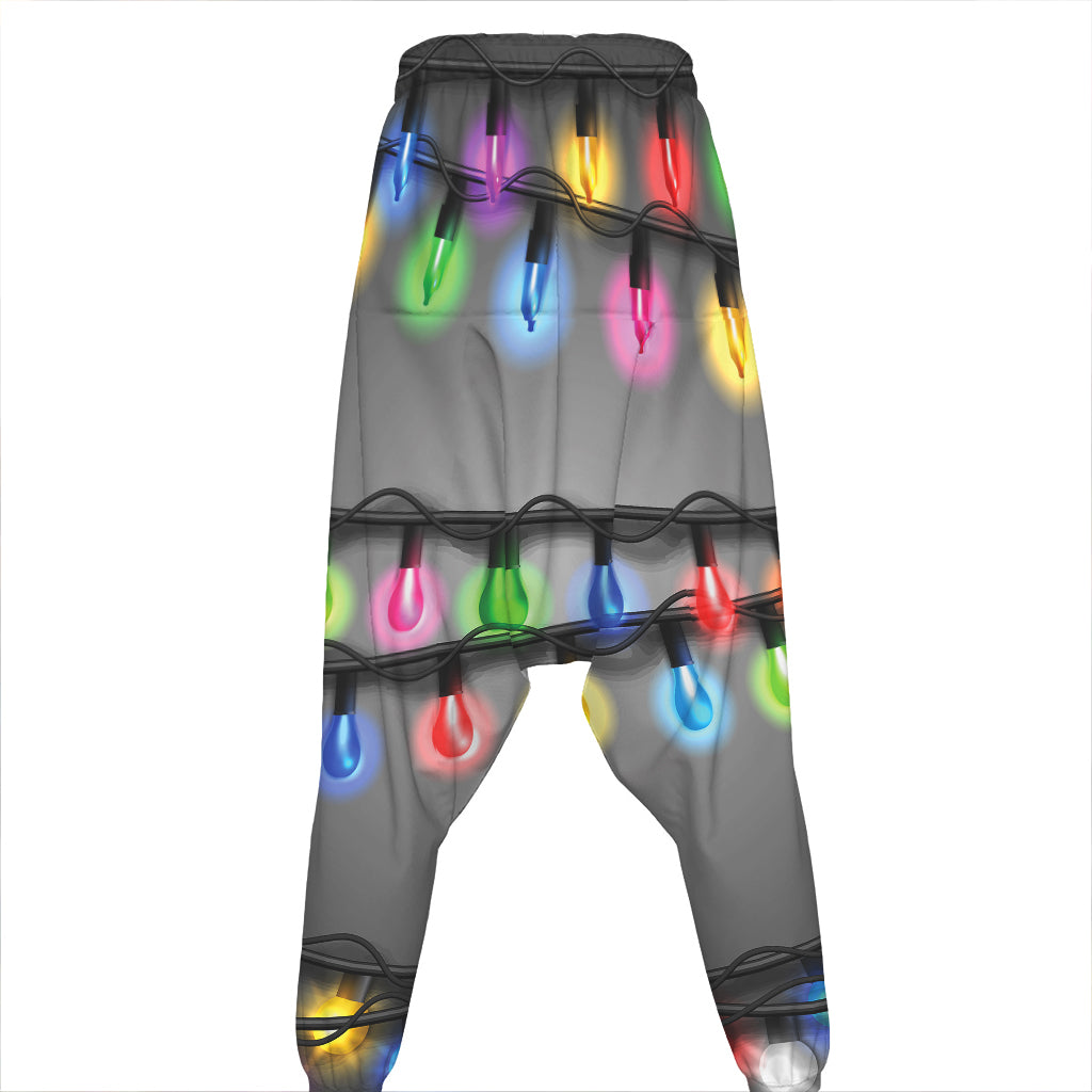 Christmas Holiday Lights Print Hammer Pants