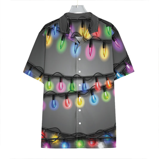 Christmas Holiday Lights Print Hawaiian Shirt