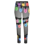 Christmas Holiday Lights Print High-Waisted Pocket Leggings