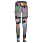 Christmas Holiday Lights Print High-Waisted Pocket Leggings