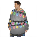 Christmas Holiday Lights Print Hoodie Blanket