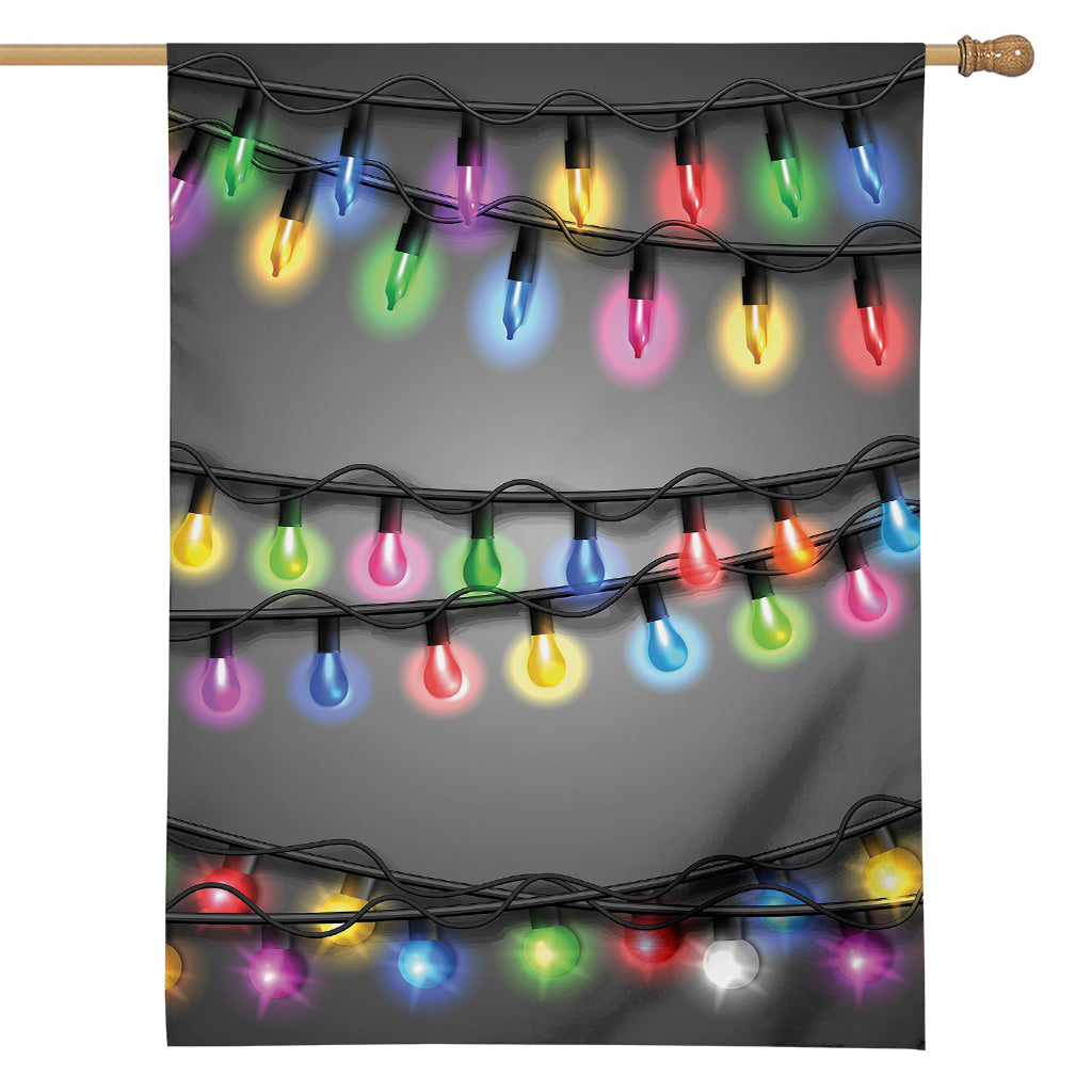 Christmas Holiday Lights Print House Flag