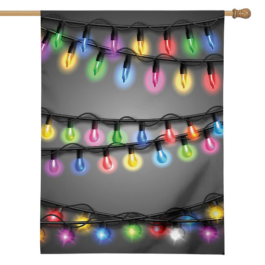 Christmas Holiday Lights Print House Flag